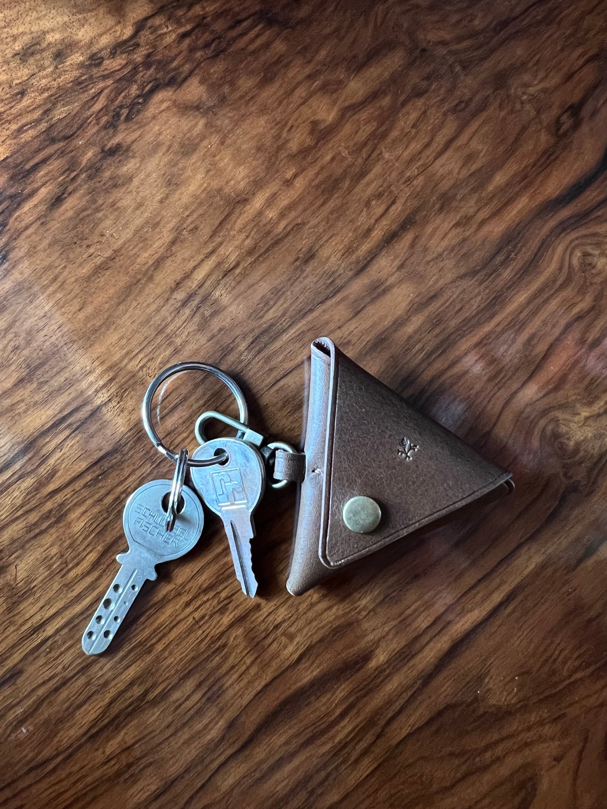 Triangle Coin Purse -  Brown