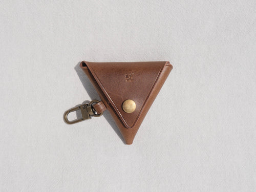 Triangle Coin Purse -  Brown Small