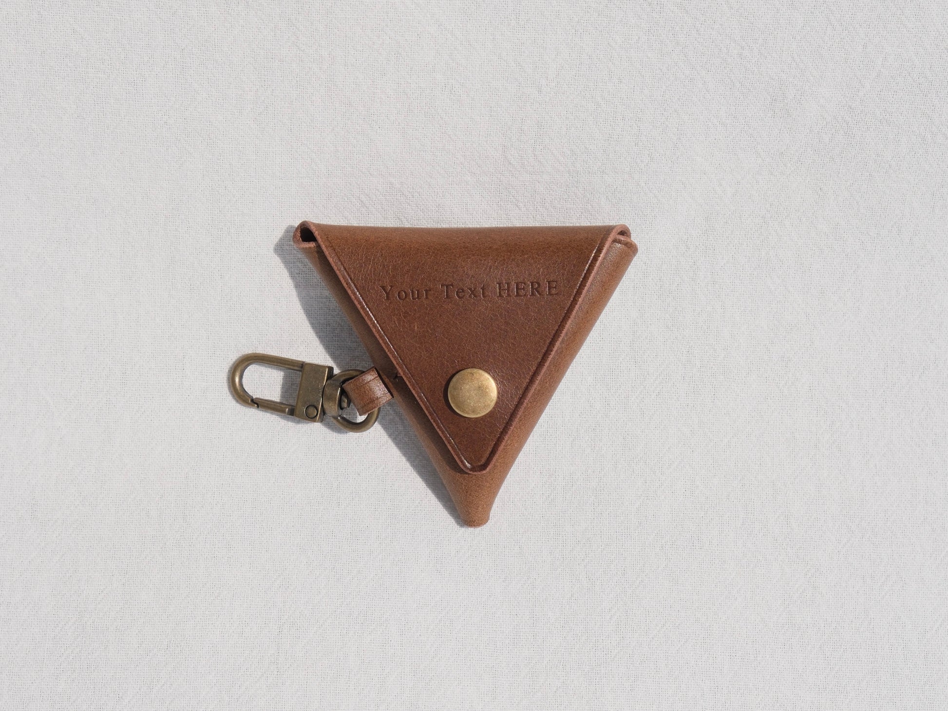 Triangle Coin Purse -  Brown Small