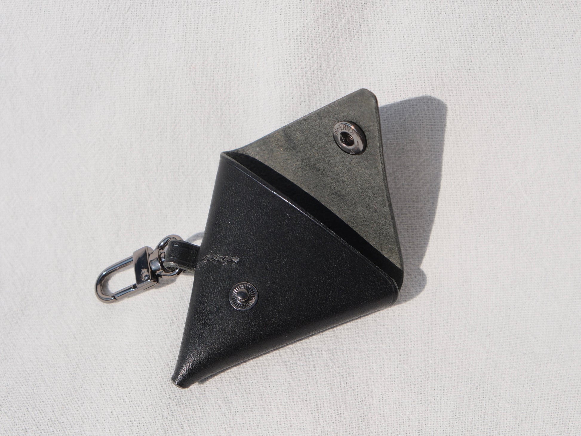 Triangle Coin Purse -  Black Small