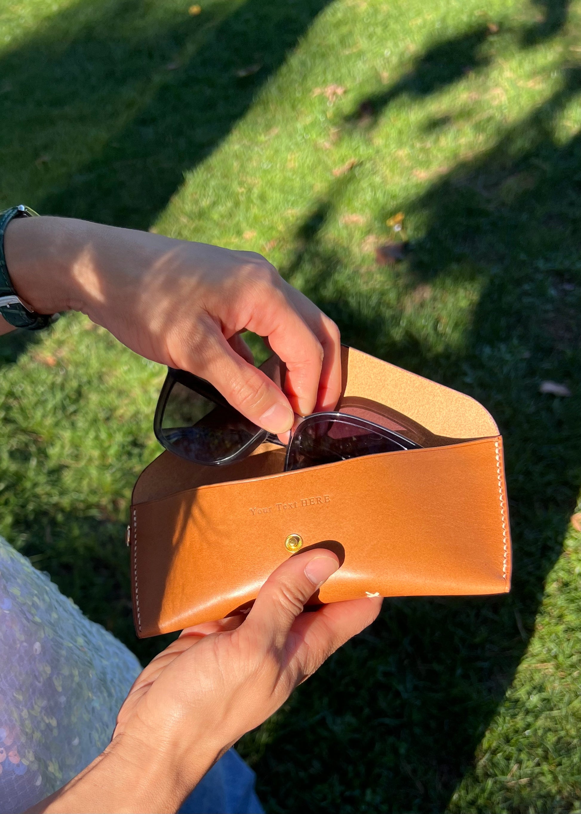 Snap Pocket Eyeware Case - Camel