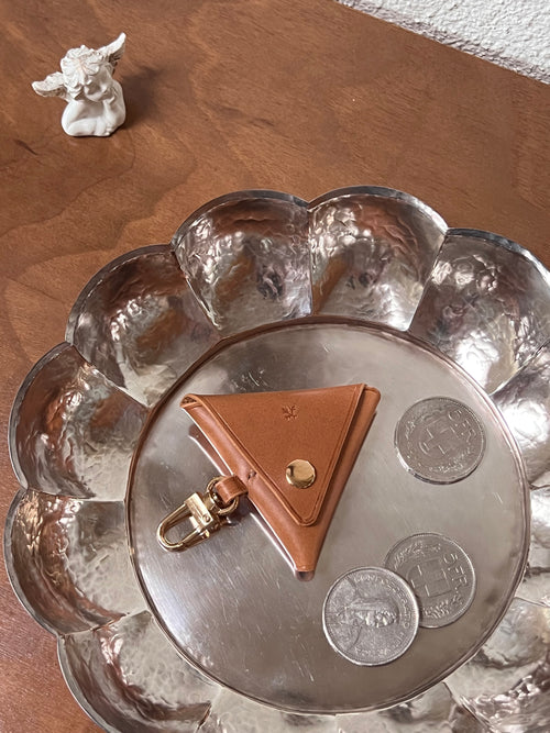 Triangle Coin Purse - Camel Small