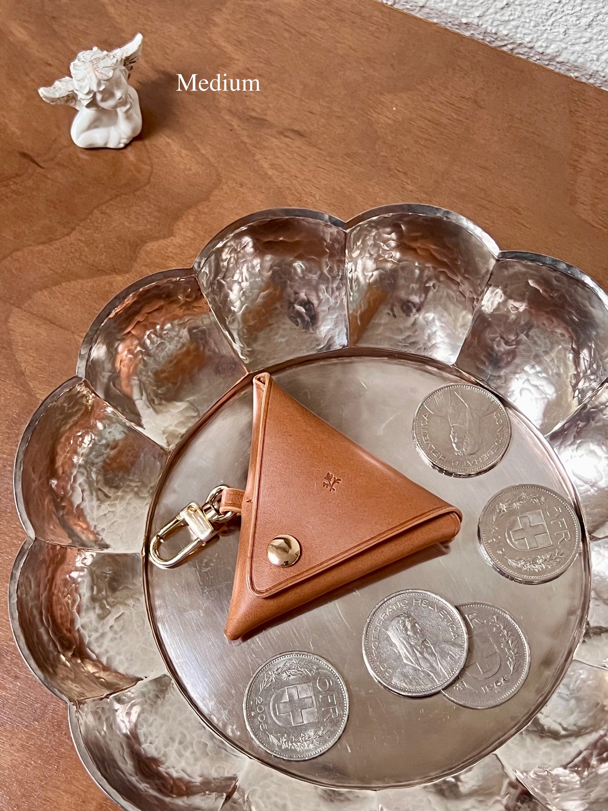 Triangle Coin Purse -  Camel Medium