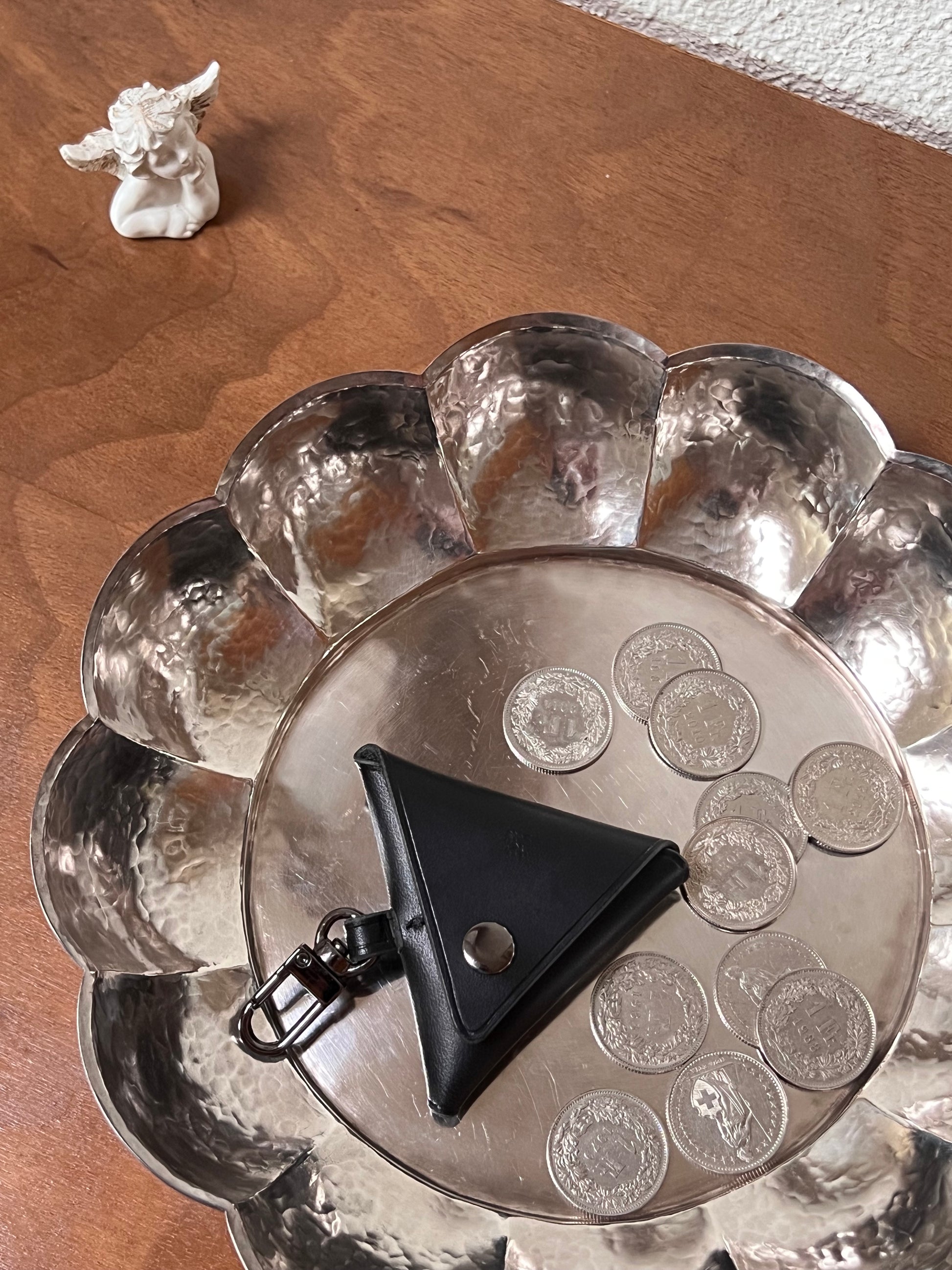 Triangle Coin Purse -  Black Small