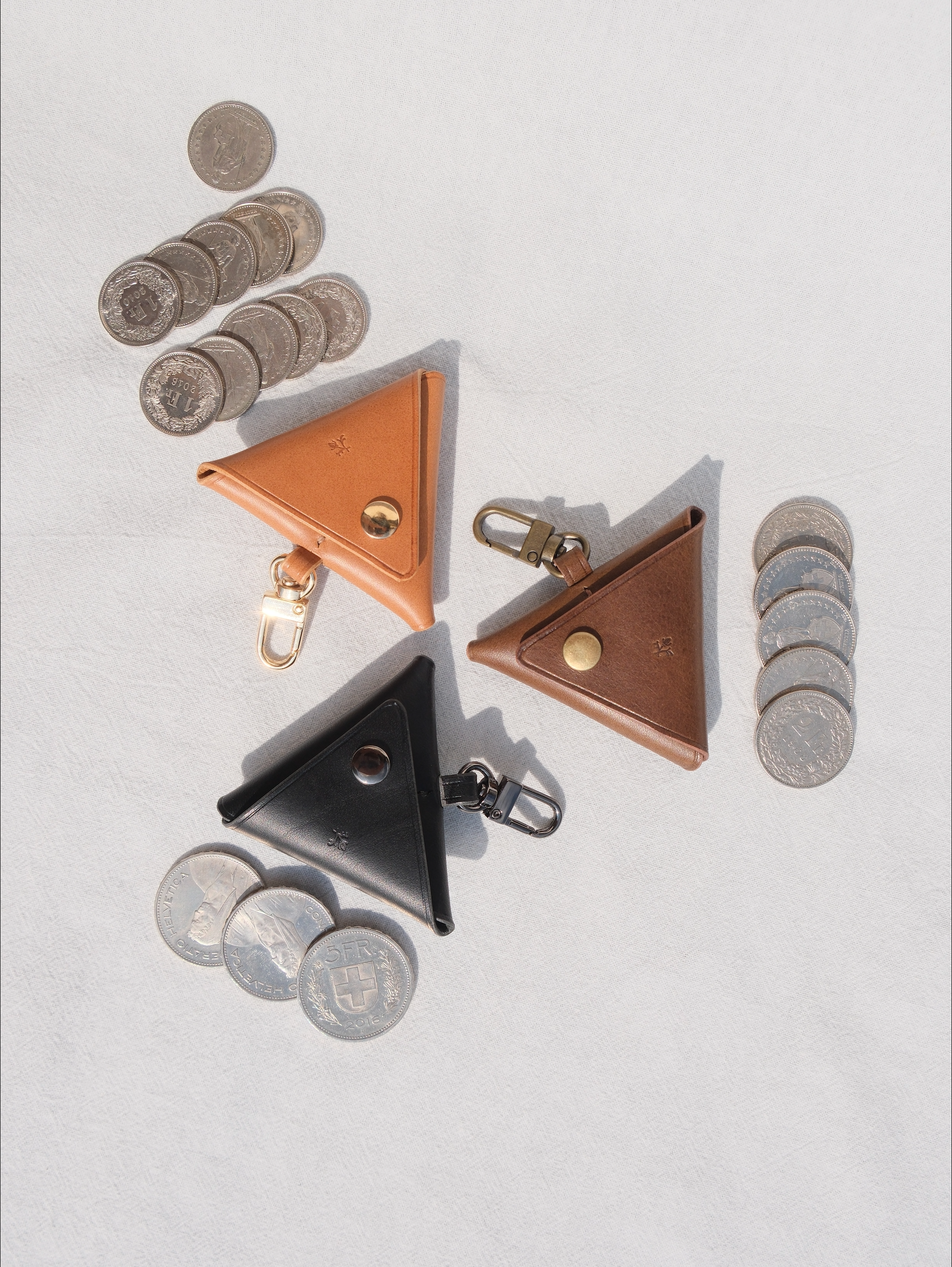 Triangle Coin Purse - Camel Small