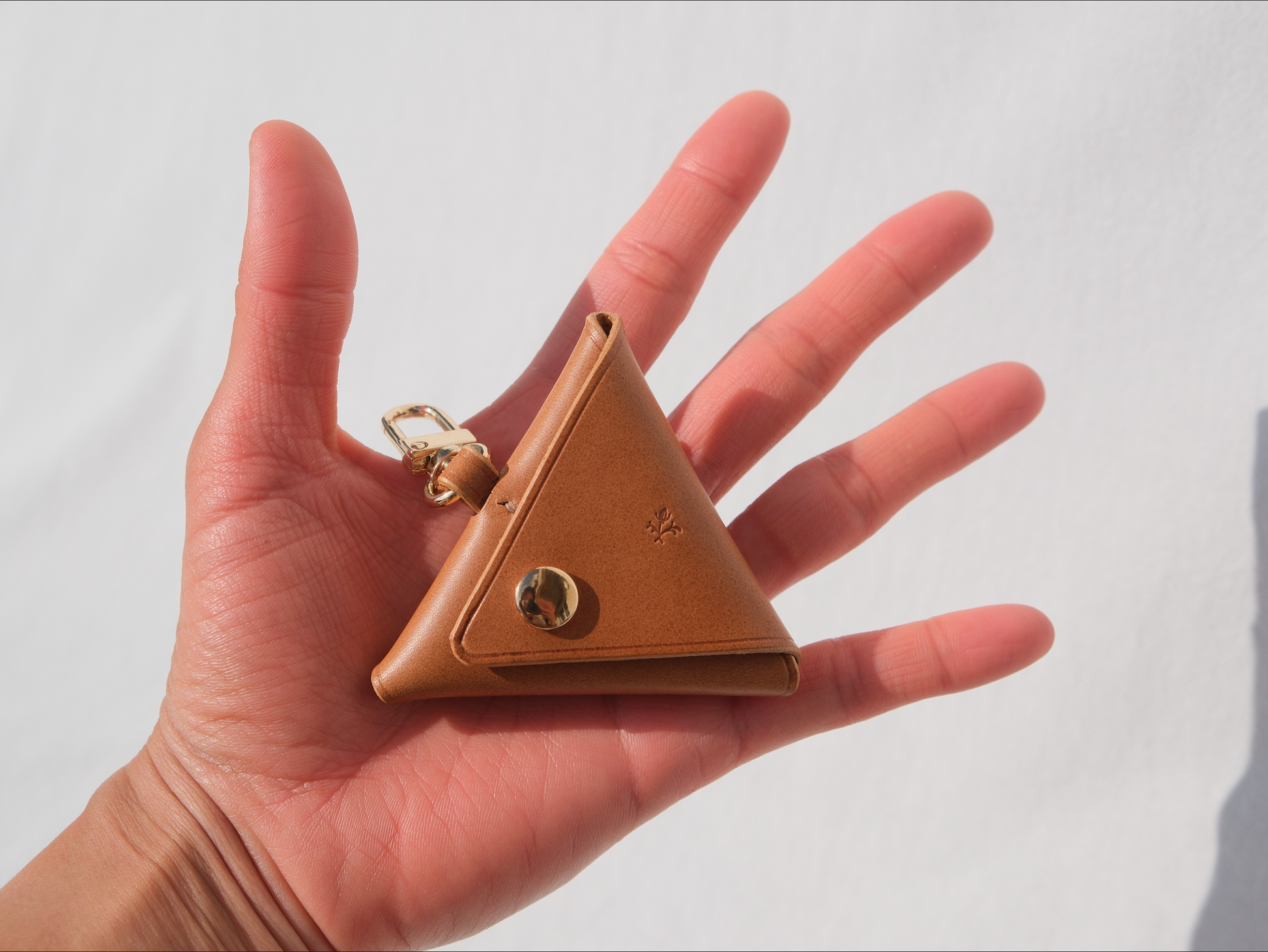 Triangle Coin Purse - Camel Small
