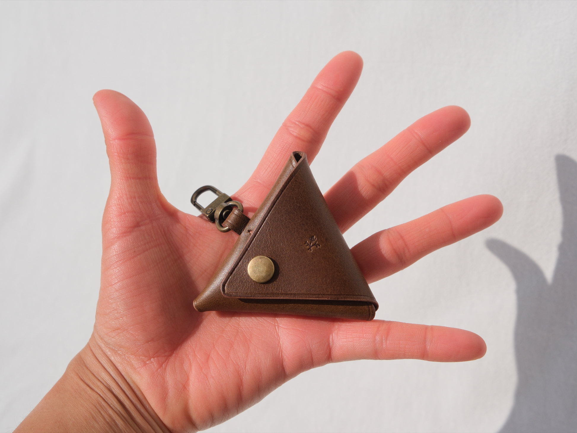 Triangle Coin Purse -  Brown Small